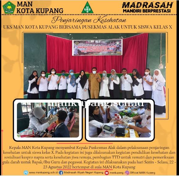 Penjaringan Kesehatan Man Kota Kupang bersama Puskesmas Alak Kota Kupang 